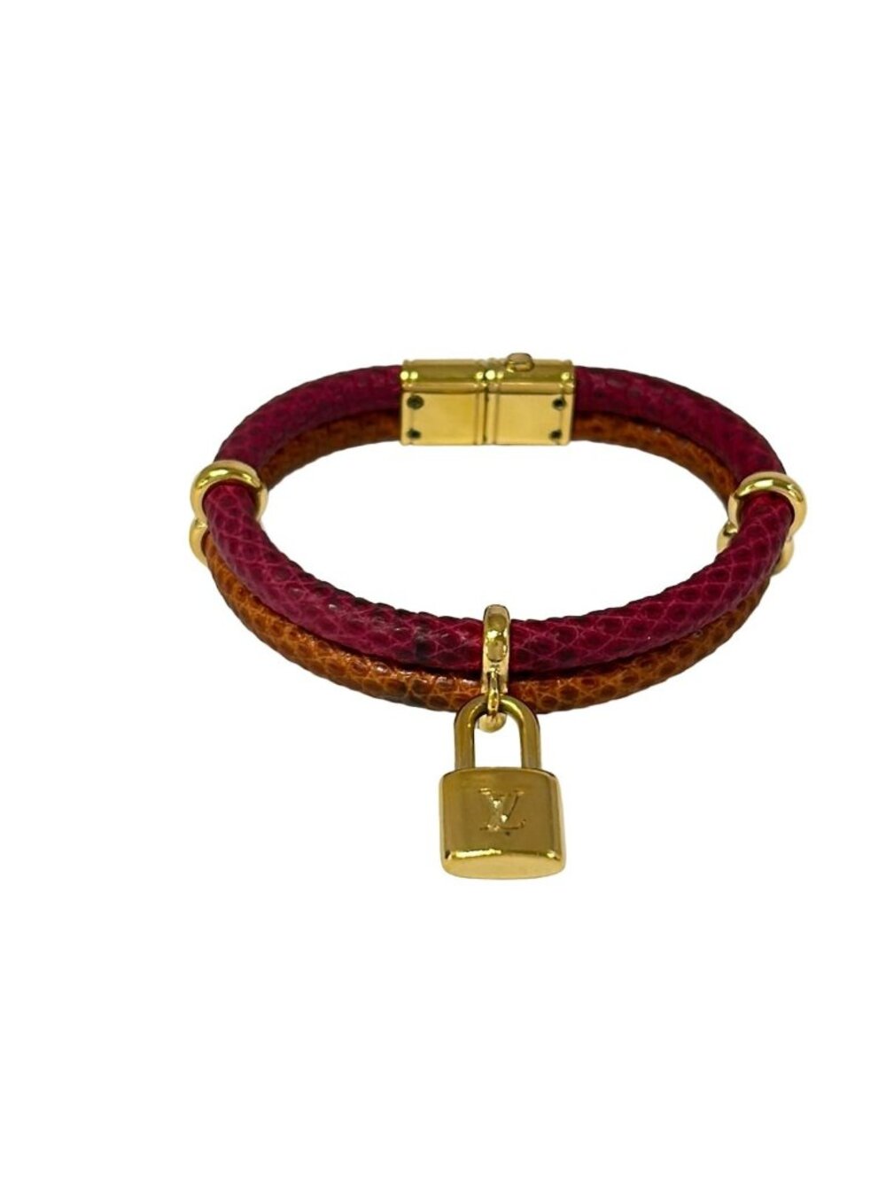 Louis Vuitton Bracelet Keep It Twice Bordeaux Brown Gold